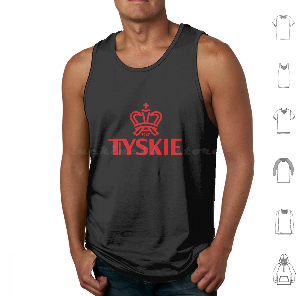 Beer Wine Gin - Débardeurs Tyskie en coton imprimé –