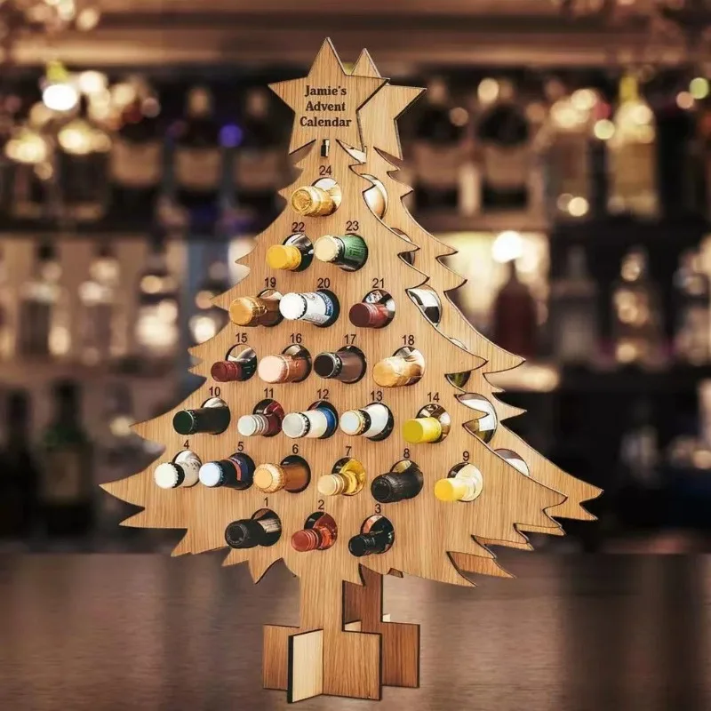 Wine Beer Rack - Arbre de Noël en bois pour