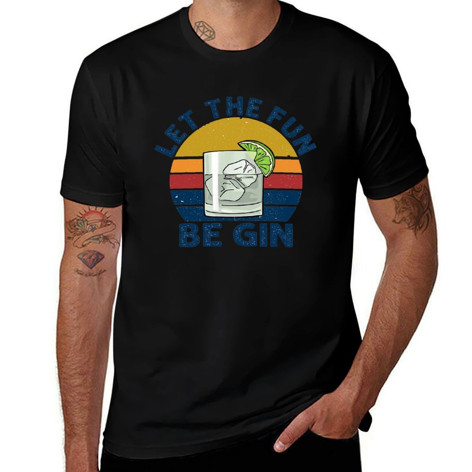 T-shirt WINE LET THE FUN BE GI - Beer Wine Gin avis et prix