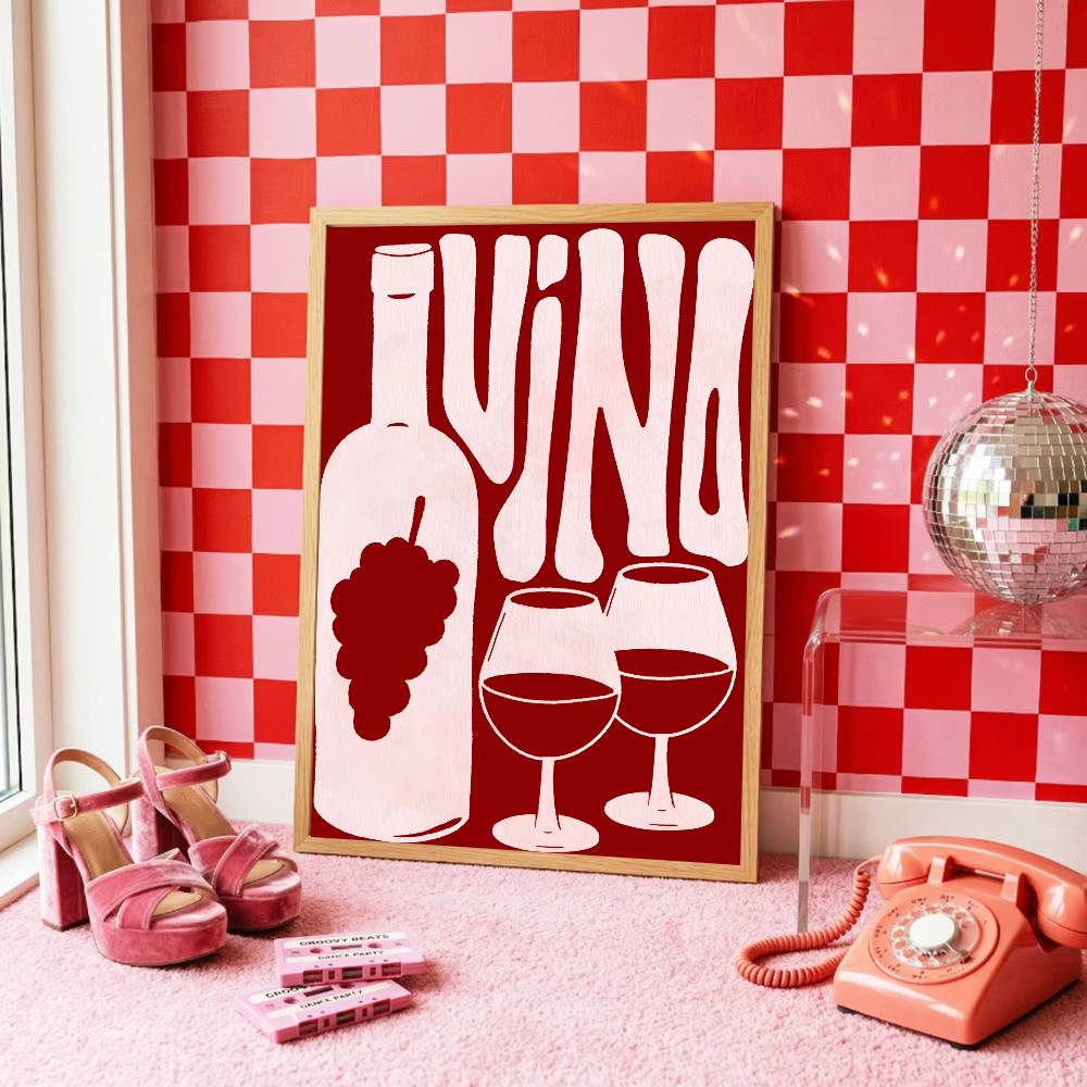 Affiche vintage de boissons (e - Beer Wine Gin avis et prix